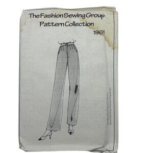 Vintage 1961 Sewing Pattern For Misses Pants With Mock Fly Front Pleats & Side S